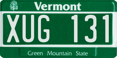 VT license plate XUG131