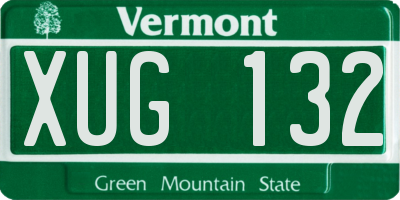VT license plate XUG132