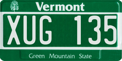 VT license plate XUG135