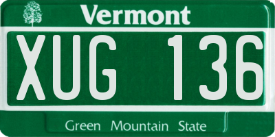 VT license plate XUG136