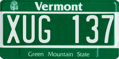 VT license plate XUG137