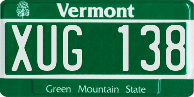 VT license plate XUG138