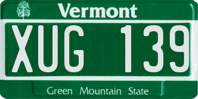 VT license plate XUG139