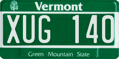 VT license plate XUG140
