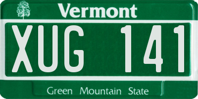 VT license plate XUG141