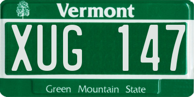 VT license plate XUG147
