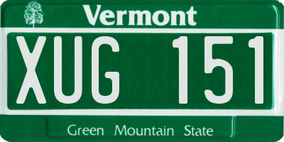 VT license plate XUG151