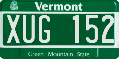 VT license plate XUG152
