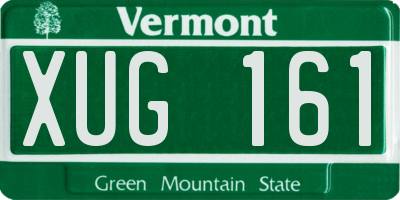 VT license plate XUG161
