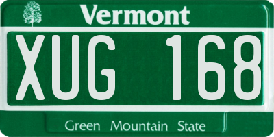 VT license plate XUG168