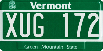 VT license plate XUG172