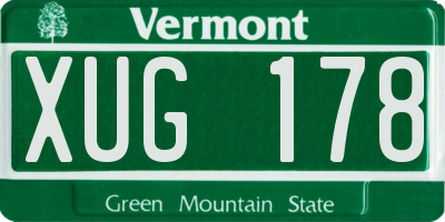 VT license plate XUG178
