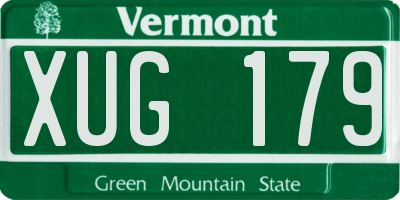 VT license plate XUG179