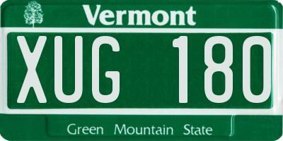 VT license plate XUG180