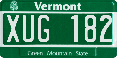 VT license plate XUG182