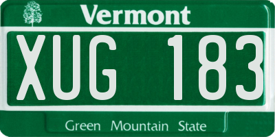 VT license plate XUG183