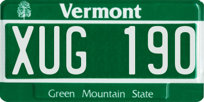 VT license plate XUG190