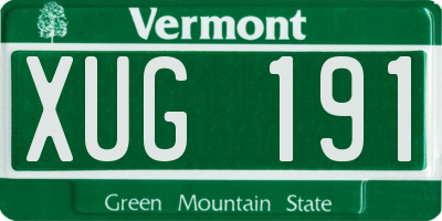 VT license plate XUG191