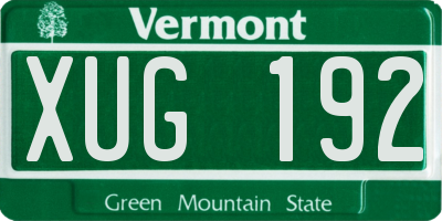VT license plate XUG192