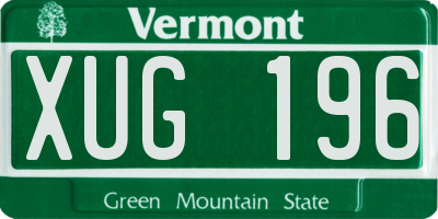 VT license plate XUG196