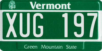 VT license plate XUG197