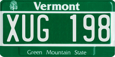 VT license plate XUG198