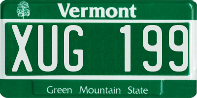 VT license plate XUG199