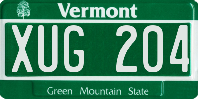 VT license plate XUG204