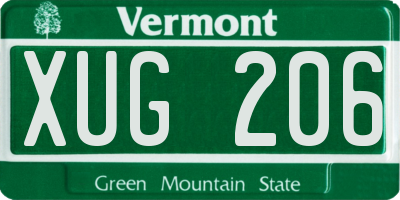 VT license plate XUG206