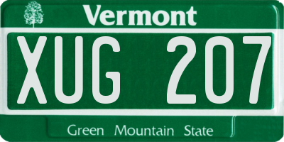 VT license plate XUG207
