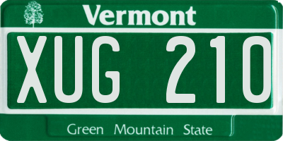 VT license plate XUG210
