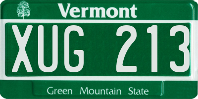 VT license plate XUG213