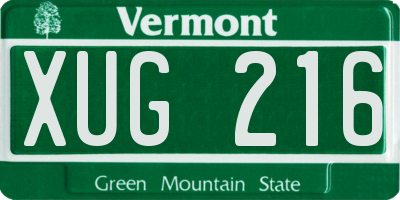 VT license plate XUG216