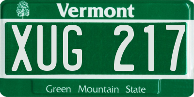VT license plate XUG217
