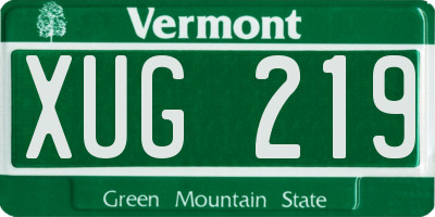 VT license plate XUG219