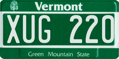 VT license plate XUG220