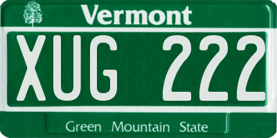 VT license plate XUG222