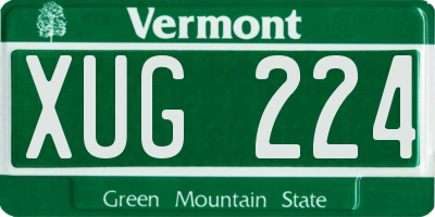 VT license plate XUG224