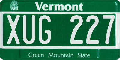 VT license plate XUG227