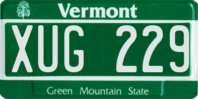 VT license plate XUG229