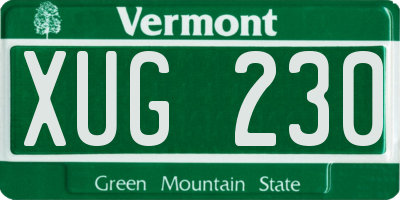 VT license plate XUG230