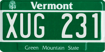 VT license plate XUG231