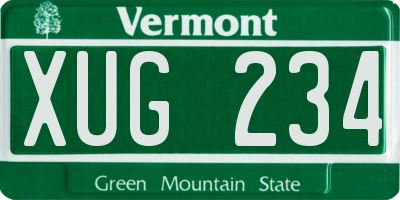 VT license plate XUG234