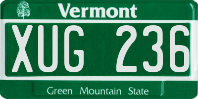 VT license plate XUG236