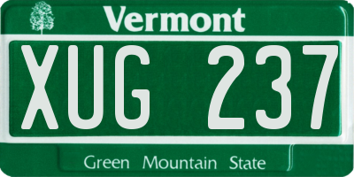 VT license plate XUG237