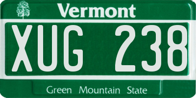 VT license plate XUG238