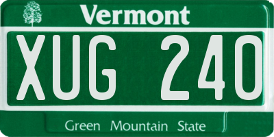 VT license plate XUG240