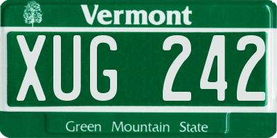 VT license plate XUG242