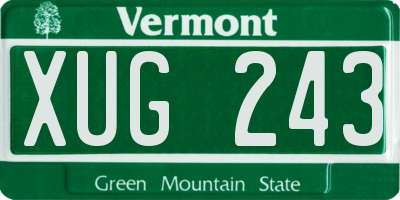 VT license plate XUG243