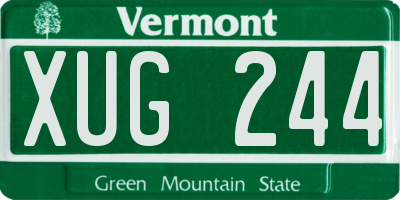 VT license plate XUG244